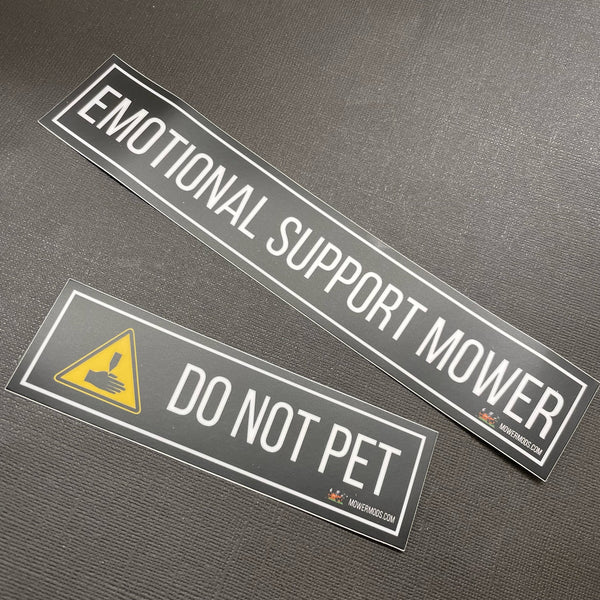 "Emotional Support Mower" Decals