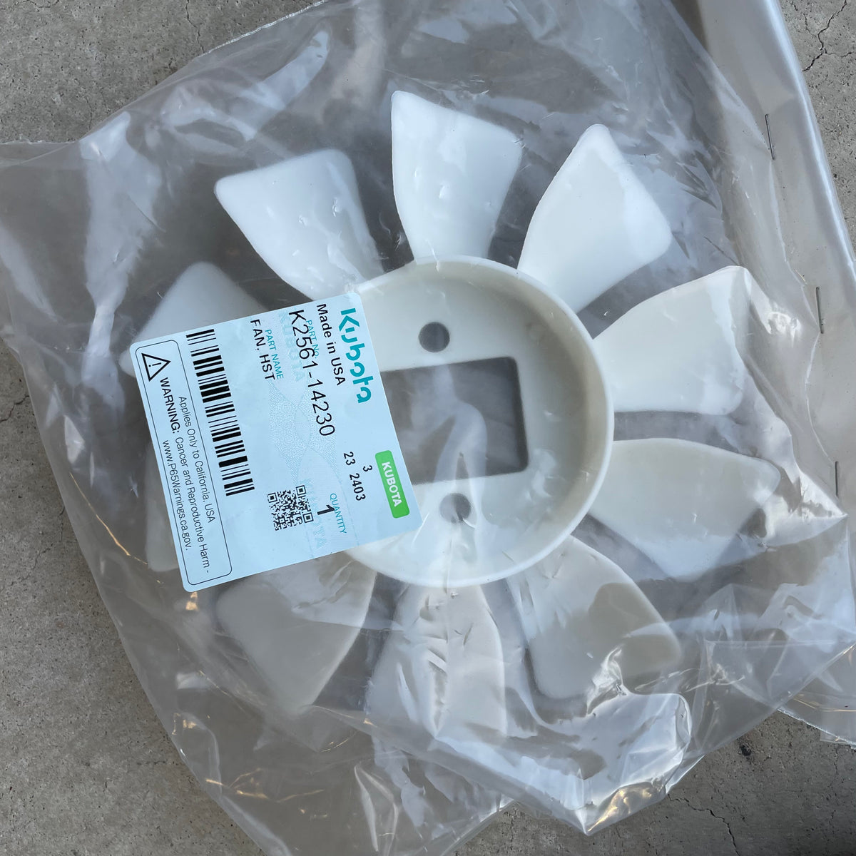 ZD18, ZD21 Engine to Trans driveshaft with New OEM HST Fan Blade